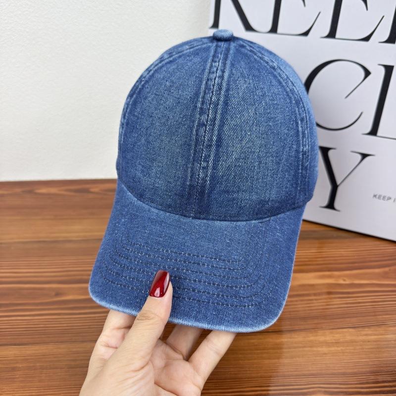 Spring and Autumn New Washed Denim Soft Top Baseball Cap Women's Retro Fashion Versatile Cap Men Show Small Face