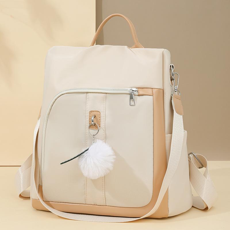 A Simple and Color-blocking Commuting and Casual Backpack, A Large-capacity Anti-theft Backpack for Women