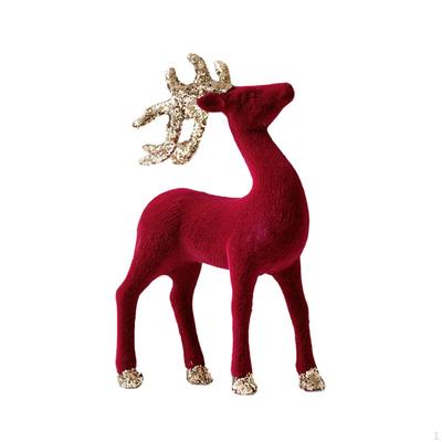 Christmas Reindeer Figurines Decor Class Photo Props Animal Sculptures Standing Deer