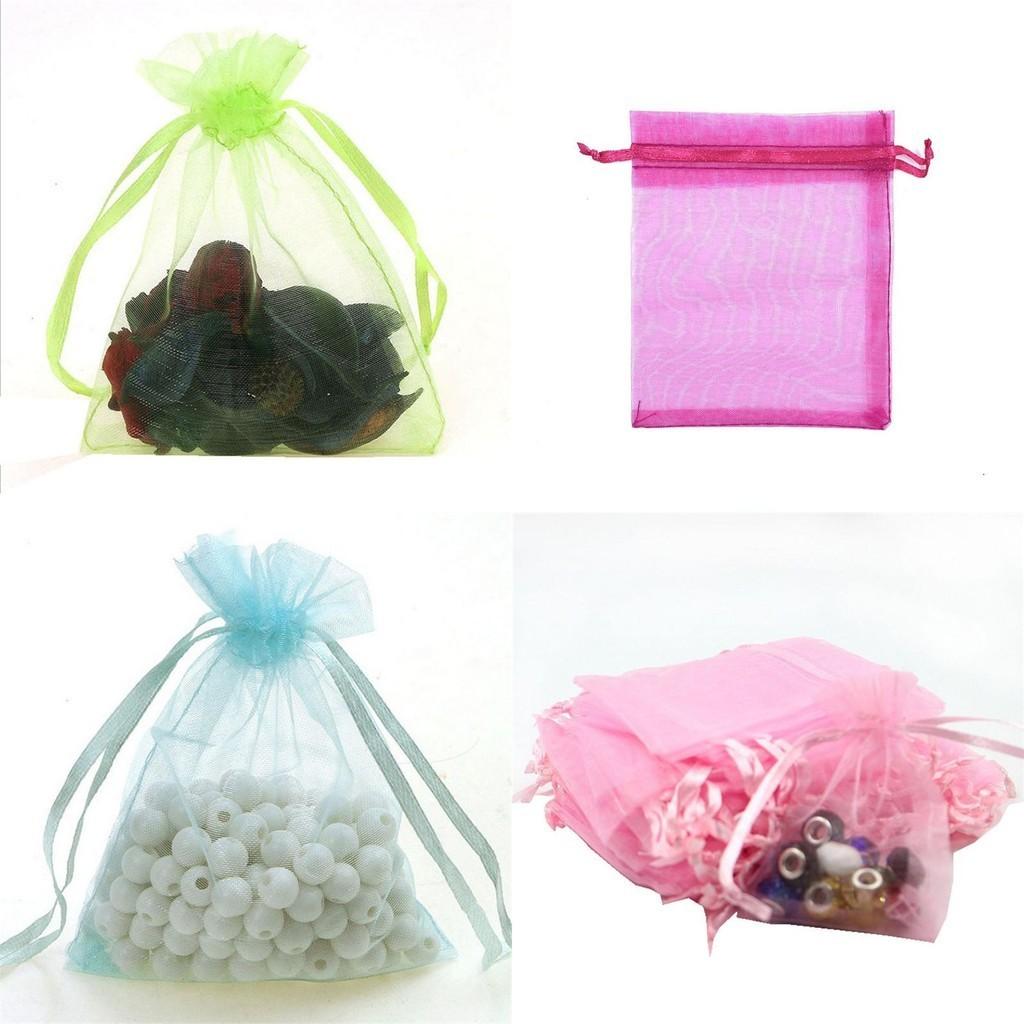 Fashionable 10pcs Organza Bags For Candy And Jewelry In Multiple Colors And Sizes