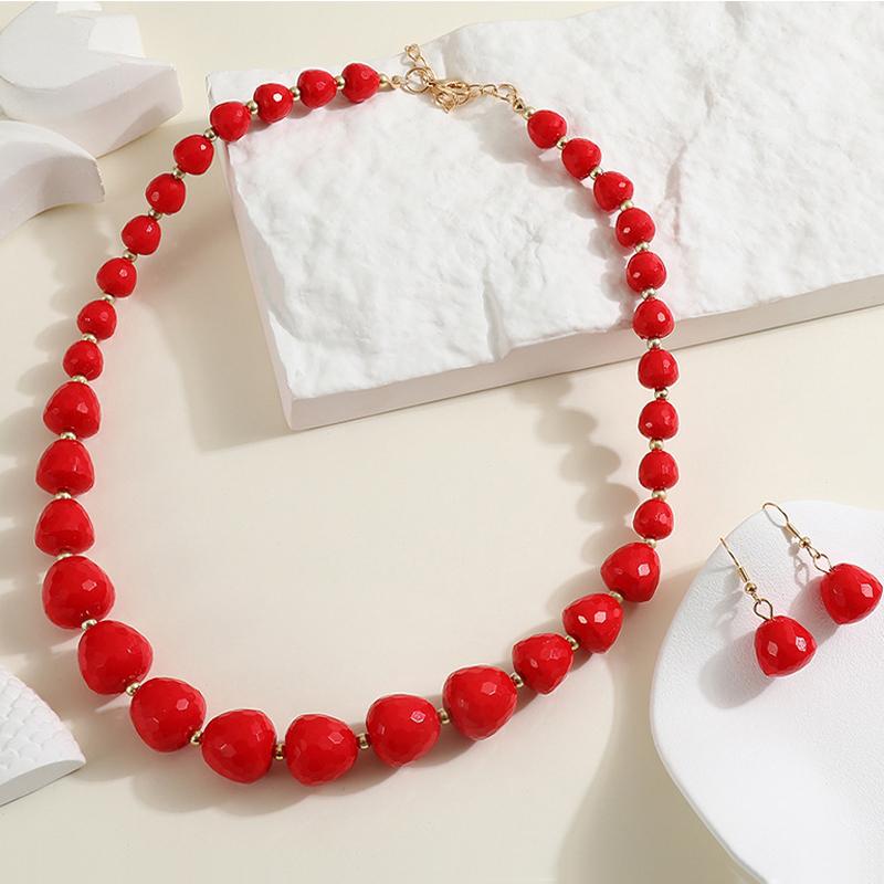 Böhmisches Harz Halskette Ohrringe Set Strand Tanz Blickfang Zubehör