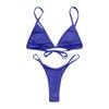 Women's Solid Color Heart Detail Triangle Bikini Set Two Piece Swimsuit Adjustable Straps Low Waist Bottoms Beachwear Swimwear