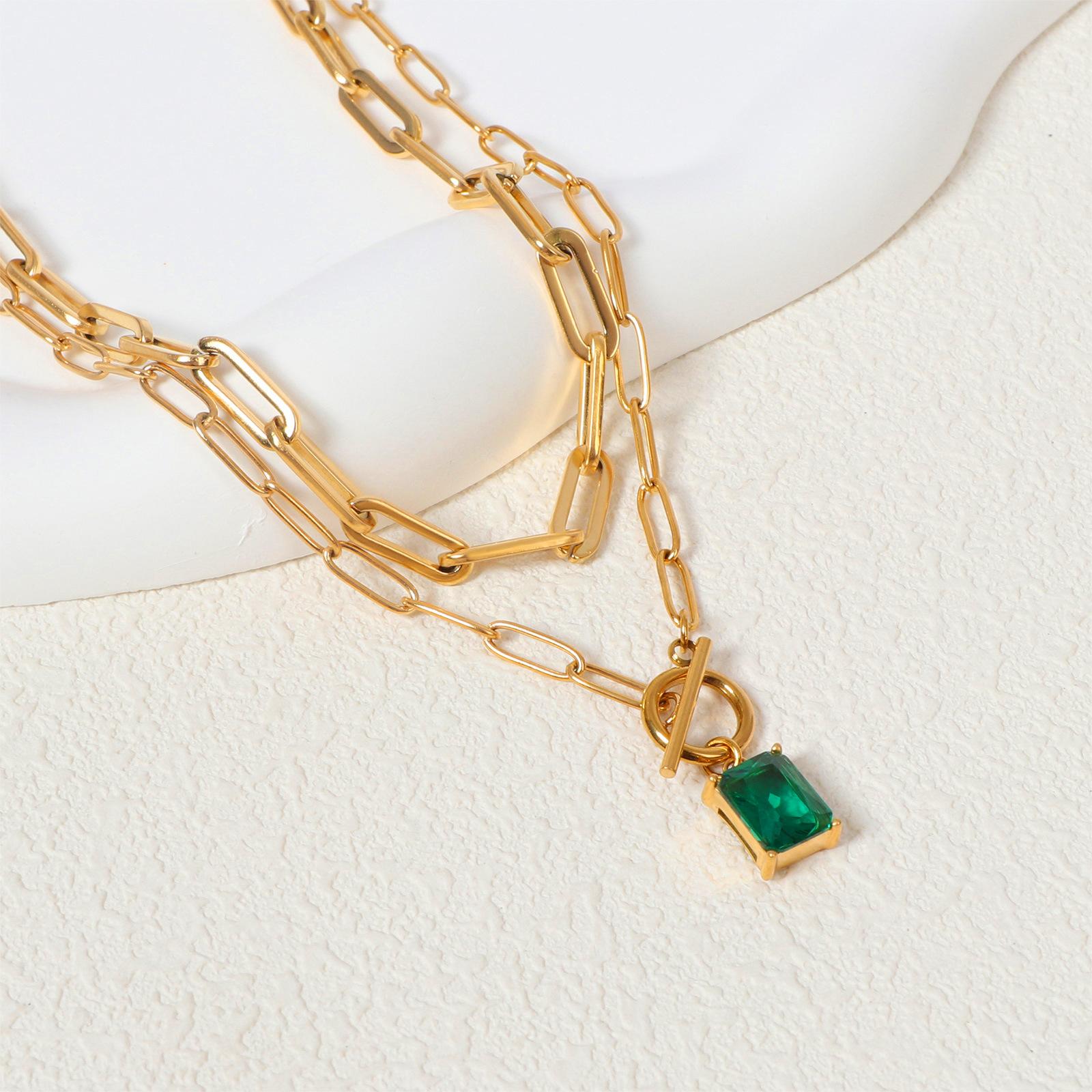 

Преувеличенное геометрическое квадратное ожерелье, легкое, роскошное, нишевое, универсальное, темпераментное, женское, дизайнерское, двухслойное ожерелье