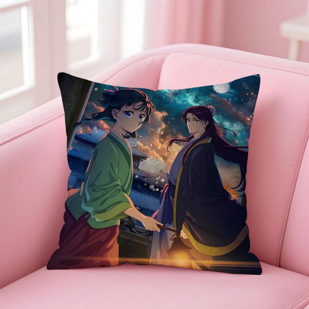 T-The Apothecary Diaries M-Maomao Cushion Cover Pillowcase Short Plush Invisible Zipper Room Sofa Cushion Cover