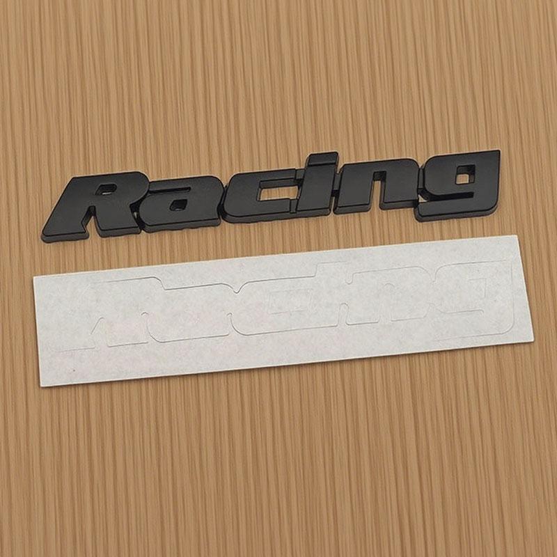3D Metall Schwarz Rot Chrom Buchstaben Racing Logo Universelles Auto Emblem Frontgrill Abzeichen Auto Kofferraum Hinten Aufkleber Decal Zubehör