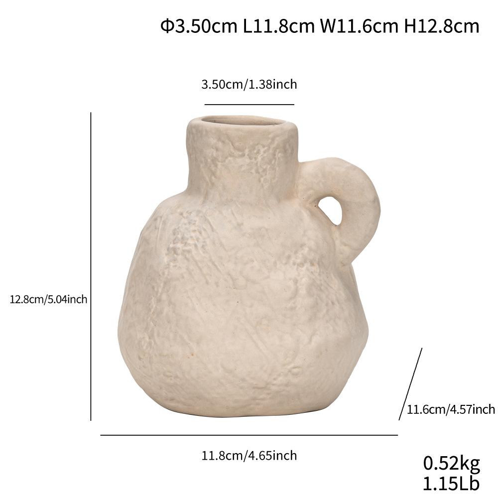 Simple Stone Pattern Small Flower Insert Ceramic Vase Creative Home Decoration Handicraft Ornament