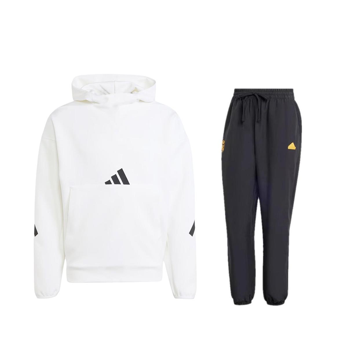 

Adidas Logo Comfortable Hoodie And Drawstring Cuffed Sweatpants Set Men Sweatshirts JF2454+HY0632 XS