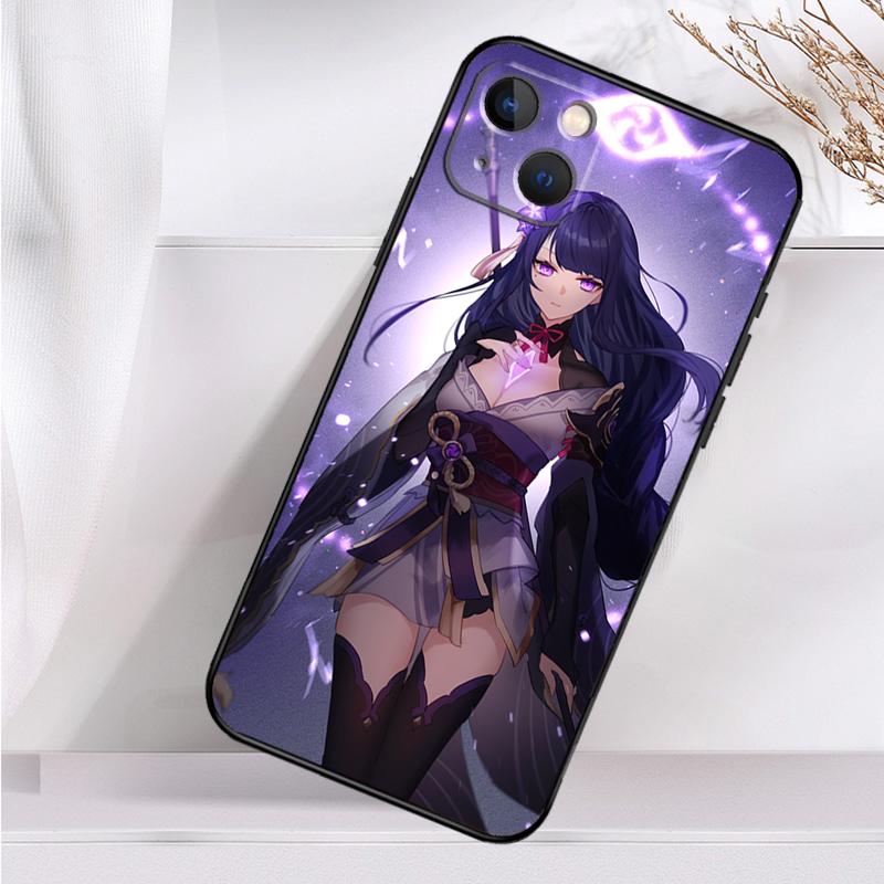 Genshin Impact Raiden Shogun Shockproof Case For iPhone 17 15 16 Pro Max 11 14 Plus 12 13 Mini 16e 17 Air Phone Cover