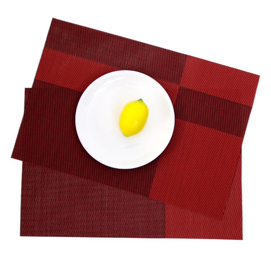 Placemats for Dining Table PVC Bamboo Pattern Table Mats Multiple Colors Non-Slip Heat Resistant Washable Easy to Clean