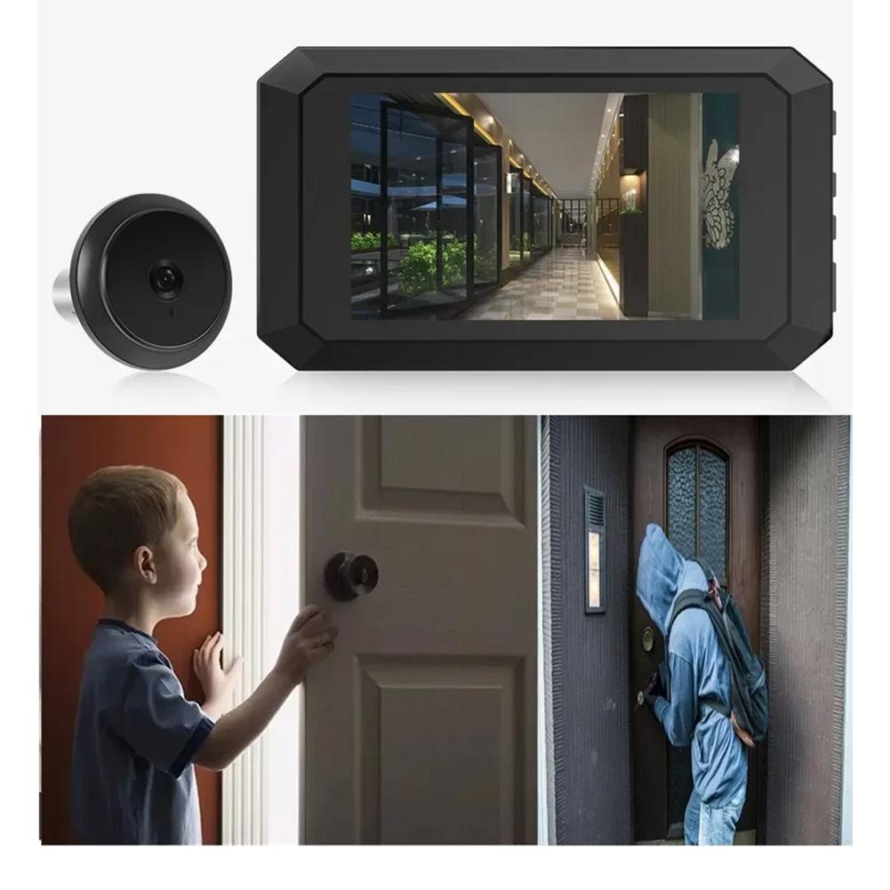 Safety Door Viewer Night Vision Video Digital Door Viewer Photo Recording Door Peephole Camera 1400mAh Build-in Lithium Battery