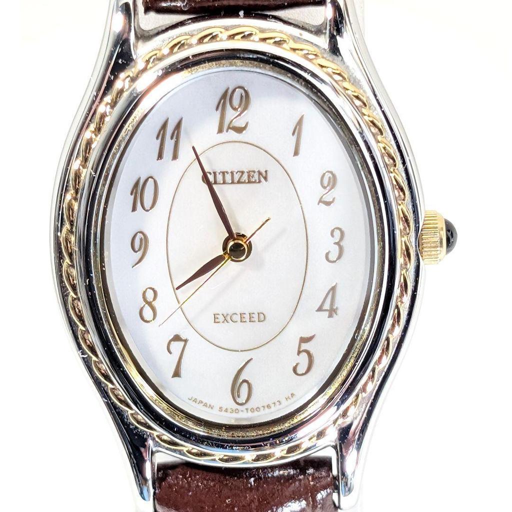 Used CITIZEN EXCEED Ladies Battery Replaced Working Item U-26
