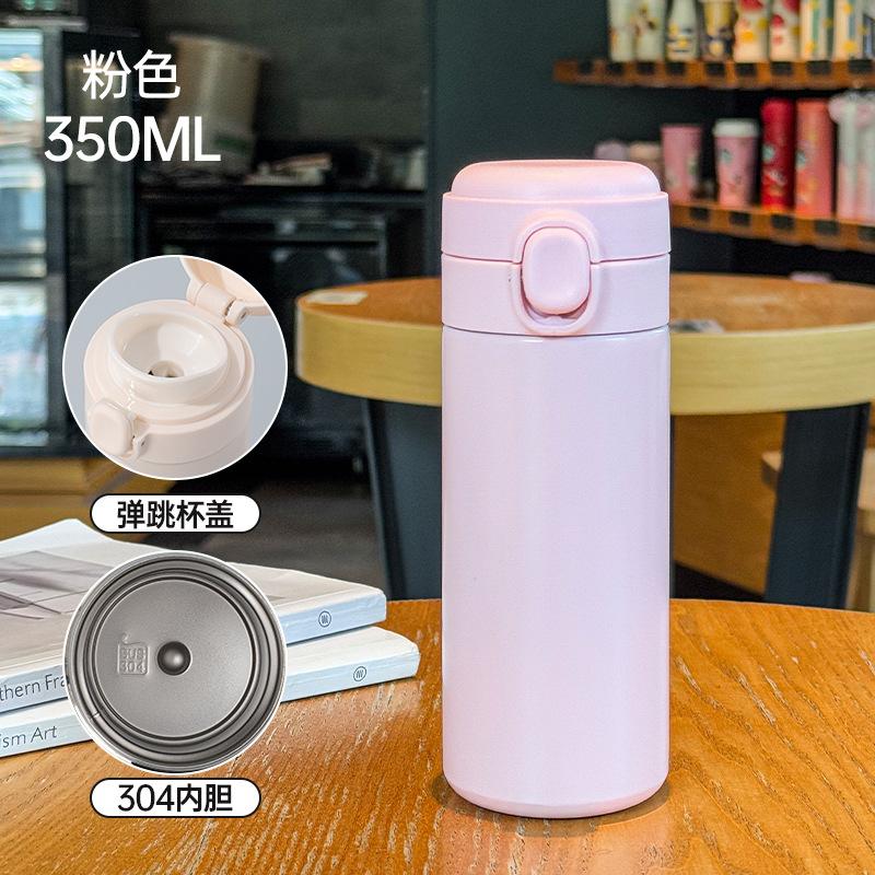 

Double layer stainless steel bullet lid pocket cup portable small insulated water cup for primary school students .