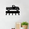 Vintage Pickup Truck Key Rack Hanger - 6 inch Wide Metal Wall Art Wall-mounted, Hooks Organizer for Keys and Accessories