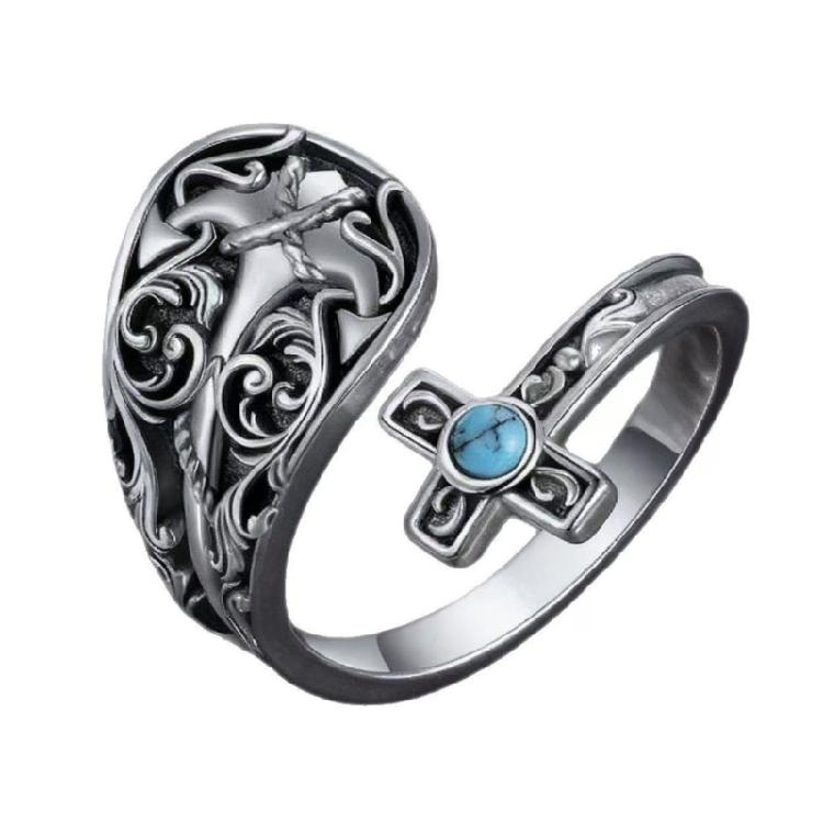 

Geometric Crosses Open Rings Hand Jewelry Fashion Finger Rings Zinc Alloy Texture Suitable for Fashion Enthusiasts Present 1