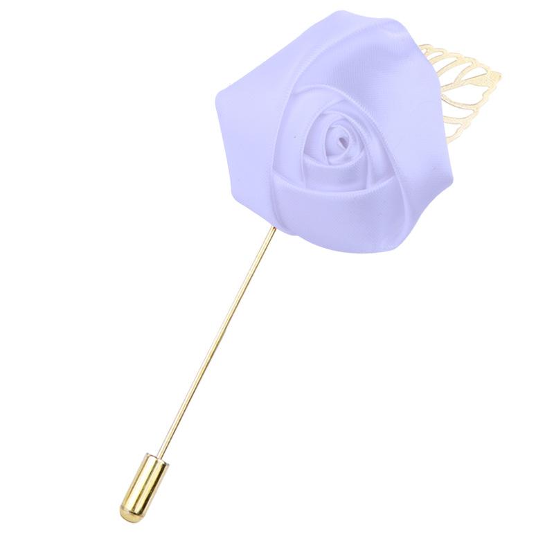 Elegant Rose Corsage Brooch Red Blossom Flower Pin with Long Needle Clasp for Women Men Versatile Lapel Accessory for Jacket Dress Suit