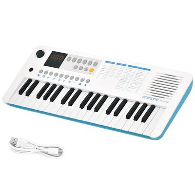 Onetone Elektronisch Mini 37 LED Japanse Kabel Toetsenbord, Toetsen, Display, USB-MIDI Compatibel, Schrijven, OTK-37M/WHBL (USB inbegrepen)