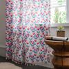 Bohemian Style Cotton Linen Small Floral Printing Tassel Window Curtain Blackout Valance Bedroom Living Room  Semi-shading Drape