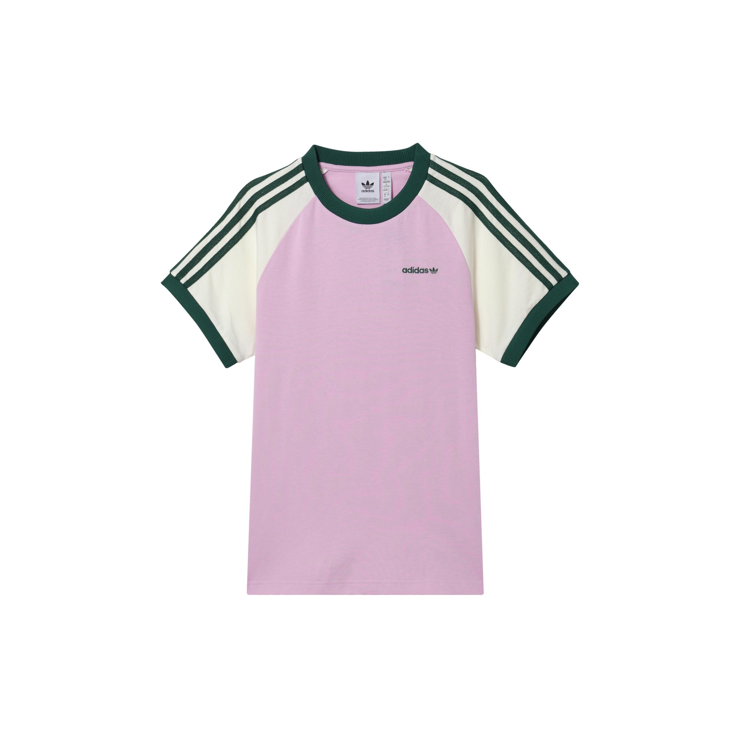adidas 80s Premium 3-Stripes T-Shirt Asia Sizing  Pink Green  Men s JC6513 XL