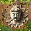 Vintage Iron Wall Art Round Buddha Plaque Rope Hanging Home Bar Cafe Garden Decor