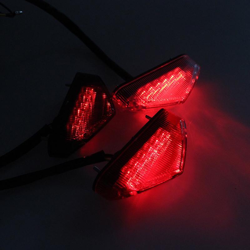 12V Motorcycle Tail Rear Light Lamp Taillight Motor Brake Stop Lights License Plate Light Moto Equipments Parts Access Universal