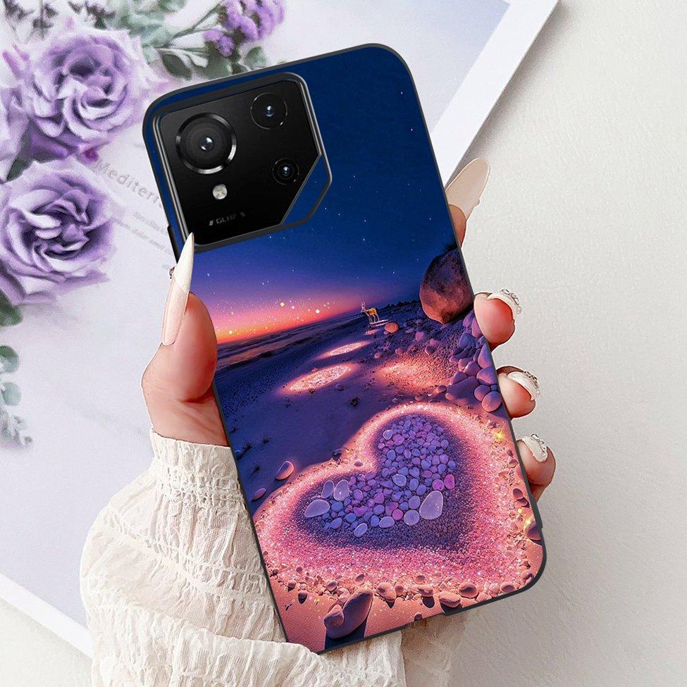 For Asus ROG Phone 9 Pro Back Cover For Asus ROG Phone 9 Case Silicone Cute Cat Luxury Love Funny Painted Shockproof Bumper