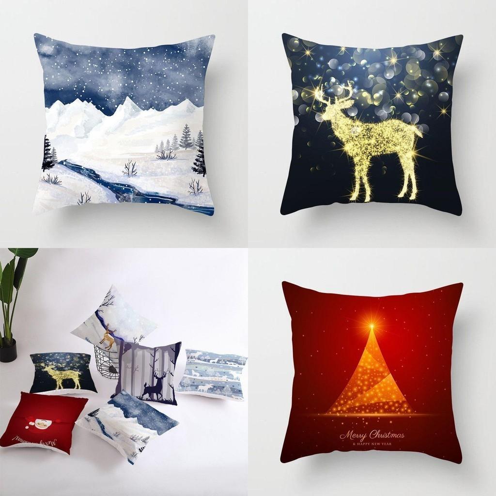Luxurious Peach Skin Velvet Christmas Cushion Cover With Invisible Zipper Design