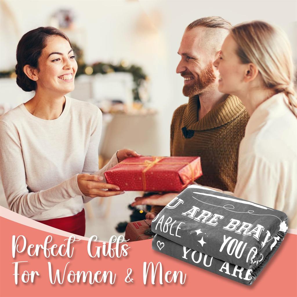 Inspirational Throw Blanket 50" x 60" Soft Fleece - Get Well Gift for Men After Surgery - You are Awesome Recovery Blanket for Him - Thinking of You