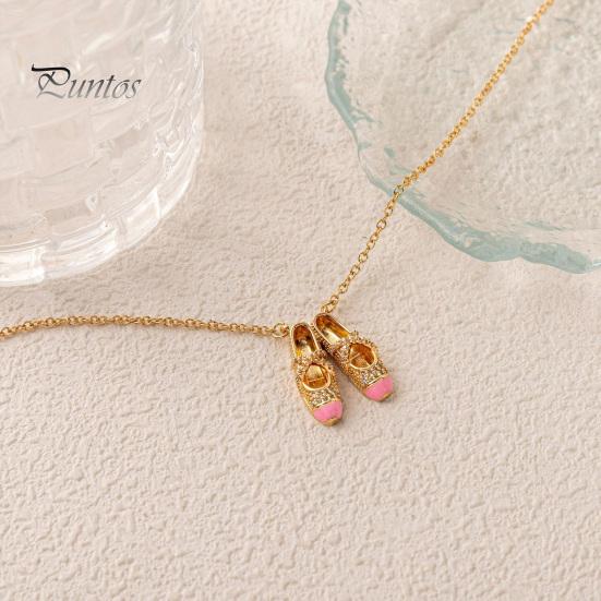 Delicate Ballet Pendant Shoes Necklace, Elegant Ballerina Dainty Lightweight Charm Necklace Dancer Stylish Jewelry for Women Girls