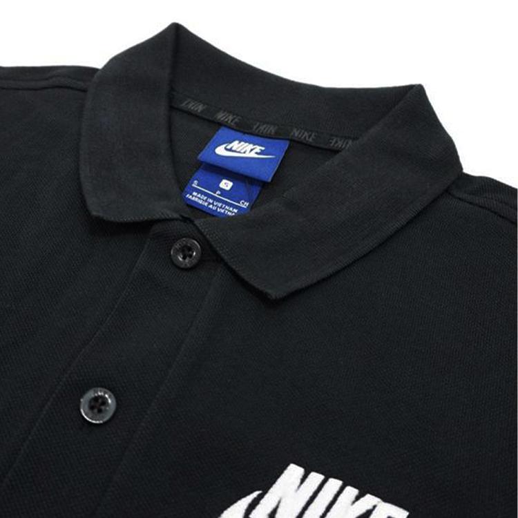 Nike Sportswear Solid Logo Casual Polo Shirt Men Tops Black 909747-010