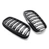 Pair Double Slat Kidney Grille Front Bumper Grill For BMW F45 F46 Tourer Pre-facelift 2014-2017 Gloss Black Car Accessories