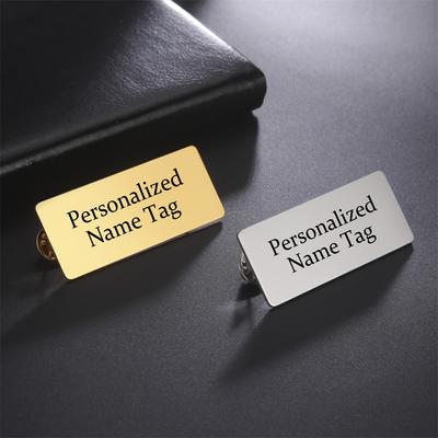 Lemegeton Spersonalizowana Broszka z Nazwą Pin Grawerowane Logo Tekst Identyfikator Biznesowy Stal Nierdzewna Spersonalizowane Broszki Prezenty