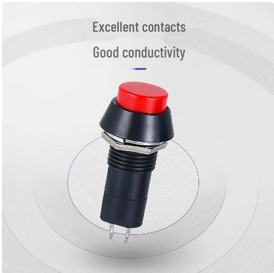 Round Self-Locking Self-Resetting Momentary Push Button Switch, 12MM, Red/Green