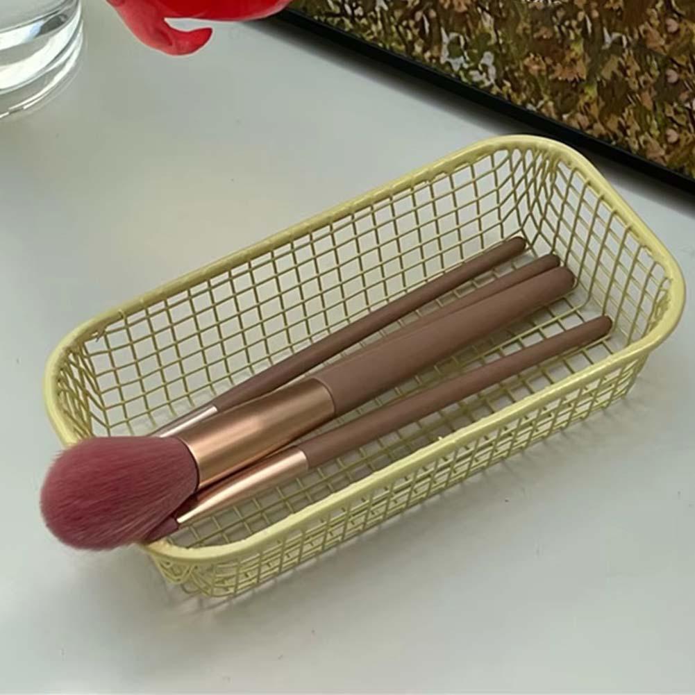 3 Farben Ordnungs-Aufbewahrungskörbe Eisen Schreibtisch Kleinteile Draht Aufbewahrungskorb Student Für Zuhause Büro Schreibwaren Make-up Aufbewahrungsbox