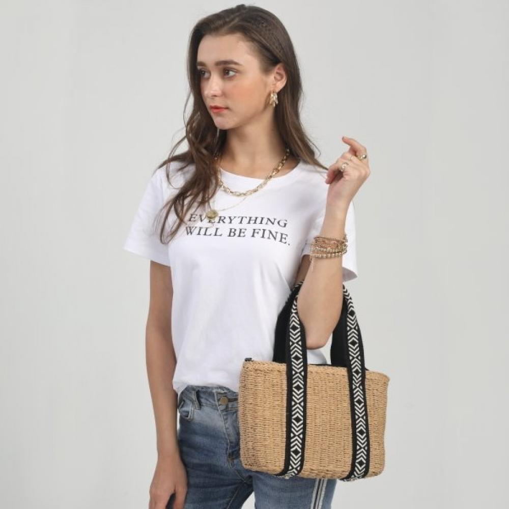 Lala Rattan Lace Tote White  Lala2b046s 
