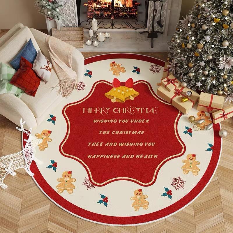 Christmas Tree Carpet Holiday Decoration Decoration Home Circular Floor Mat Autumn and Winter Deluxe Living Room Carpet