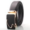 Hong Sheng Frosted Auto-Buckle Edge-Sealed Cowhide Belt Set - Classic Business Casual Men's Trend