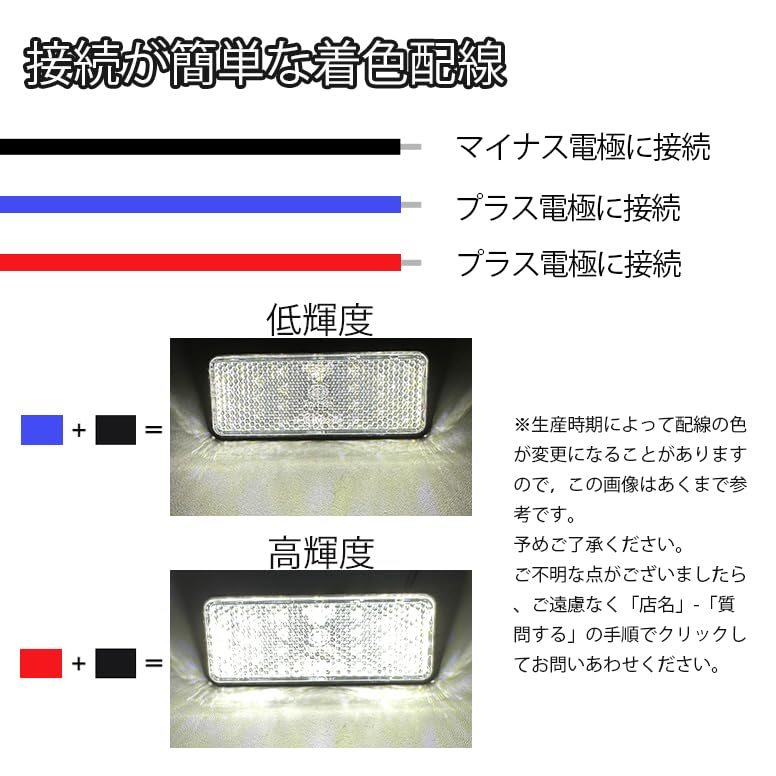 LED Reflector Reflector Square Trailer Side Marker Rear Marker Turn Signal Tail Lamp White Set of 2