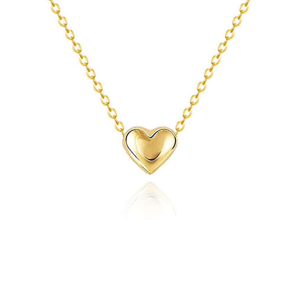 Heart-Shaped Gold Stainless Steel Necklace for Women - Versatile, High-End Clavicle Chain, Colorfast