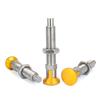 Black/Gold Aluminum Knob M16 Locating Pins Return Type/Self-Locking Stainless Steel Long Threaded Indexing Plungers With Nut