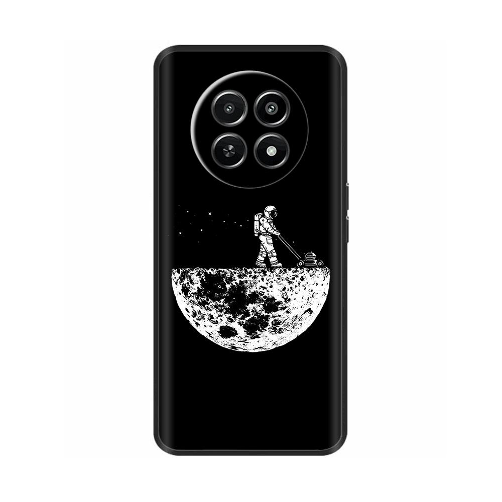 Für Realme 12 5G 12X Handyhülle Cover Blumen Aufdruck Weiches Schwarzes TPU Fundas Für Realme12 12 X Bumper Schale Para Coque Etui Capas