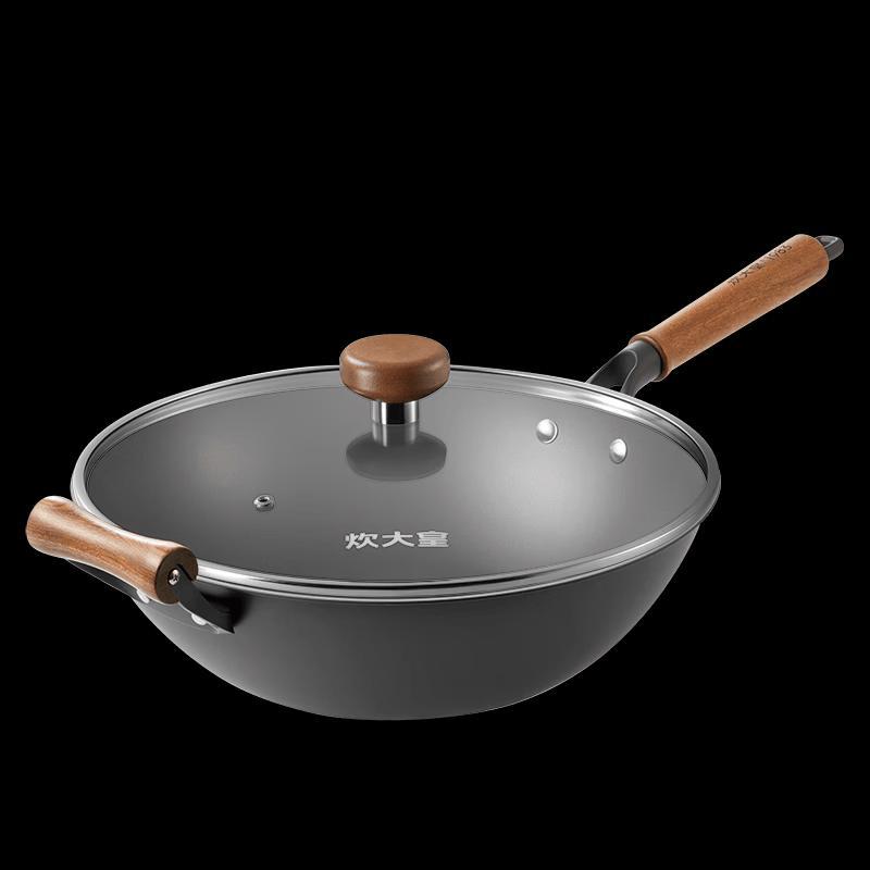 COOKER KING 34cm Titanium-Coated Wrought Iron Wok