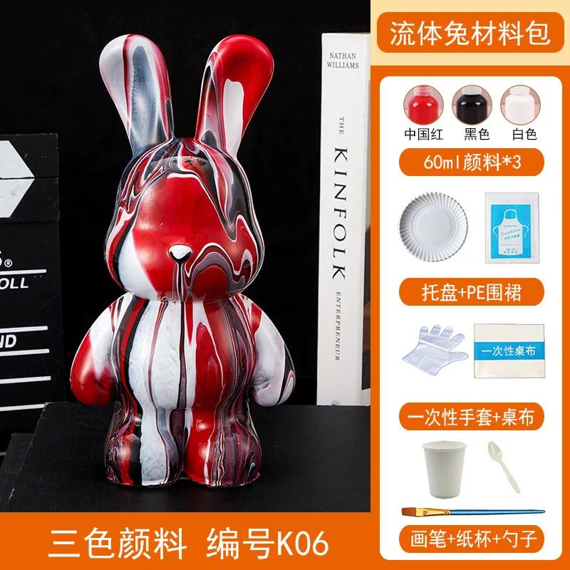 Acrylfarben-Set „Fluid Rabbit White Embryo“ für die Herstellung von handgefertigtem DIY-Spielzeug und kreativen Ornamenten – inklusive Flüssigmalerei-Set für „Fluid White Bear“.