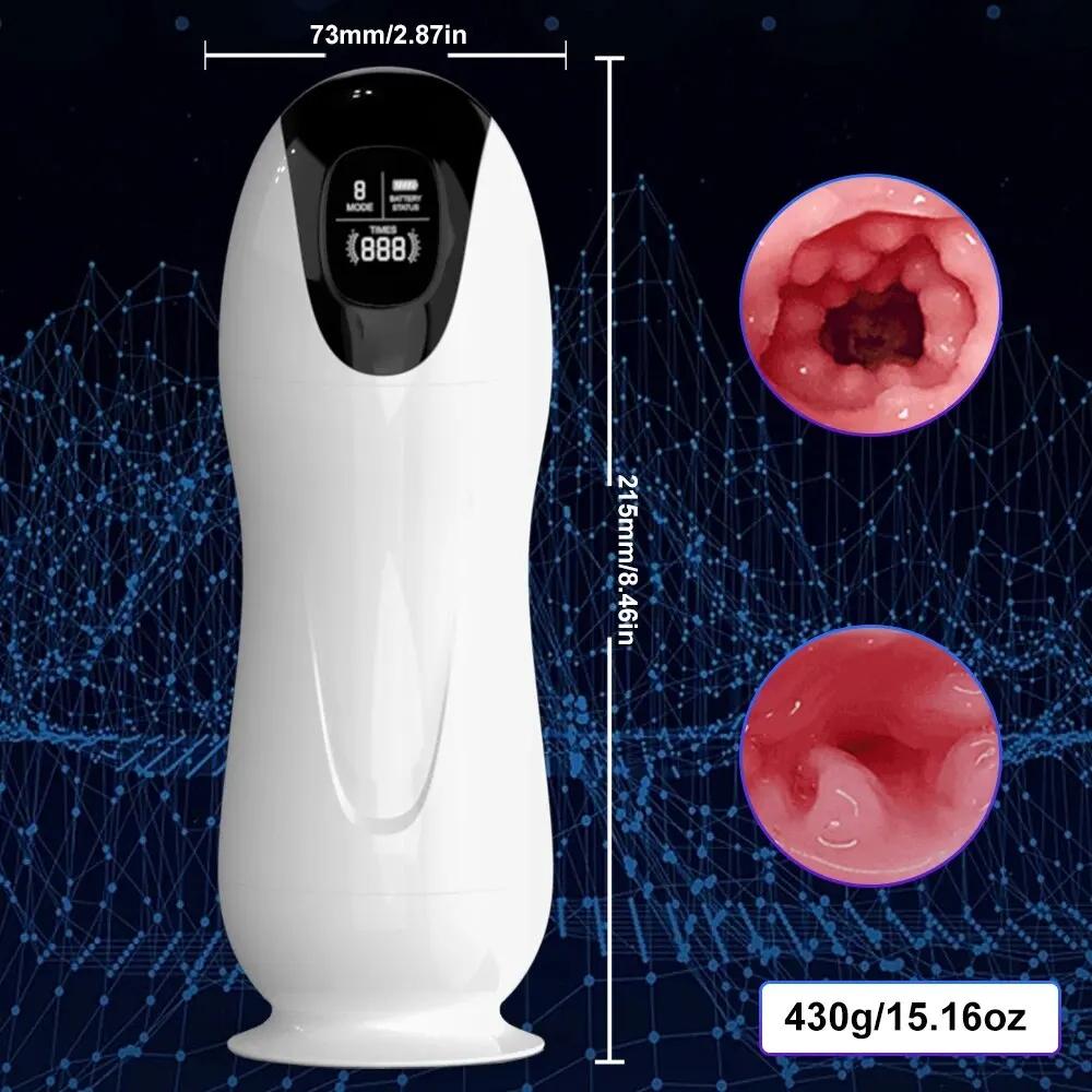 Automatico Masturbatore Maschile Tazza di Vibrazione Pompino Reale Della Vagina Figa Tascabile Pene Macchina Del Sesso Orale Giocattoli per Uomo Adulti 18+