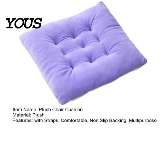 Warm Winter Seat Cushion Square Chair Cushion, Soft Plush with Straps, 15.75" X Comfortable Floor Sitting Pillow Non Slip Pad for Dining Room