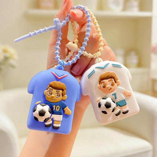 1/4Pcs Football Jersey Squeeze Toy, Stress Relief Soccer T-shirt Toy, Football Themed Backpack Charm Decor Keychain Pendant, Souvenir Gifts for