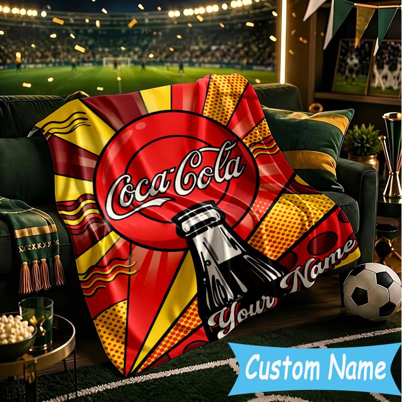 Custom Personalized Blanket Coca Drink Soft Throw Blanket, Suitable for Family and Friends, Sofa Blanket,Home Decor Christmas gift