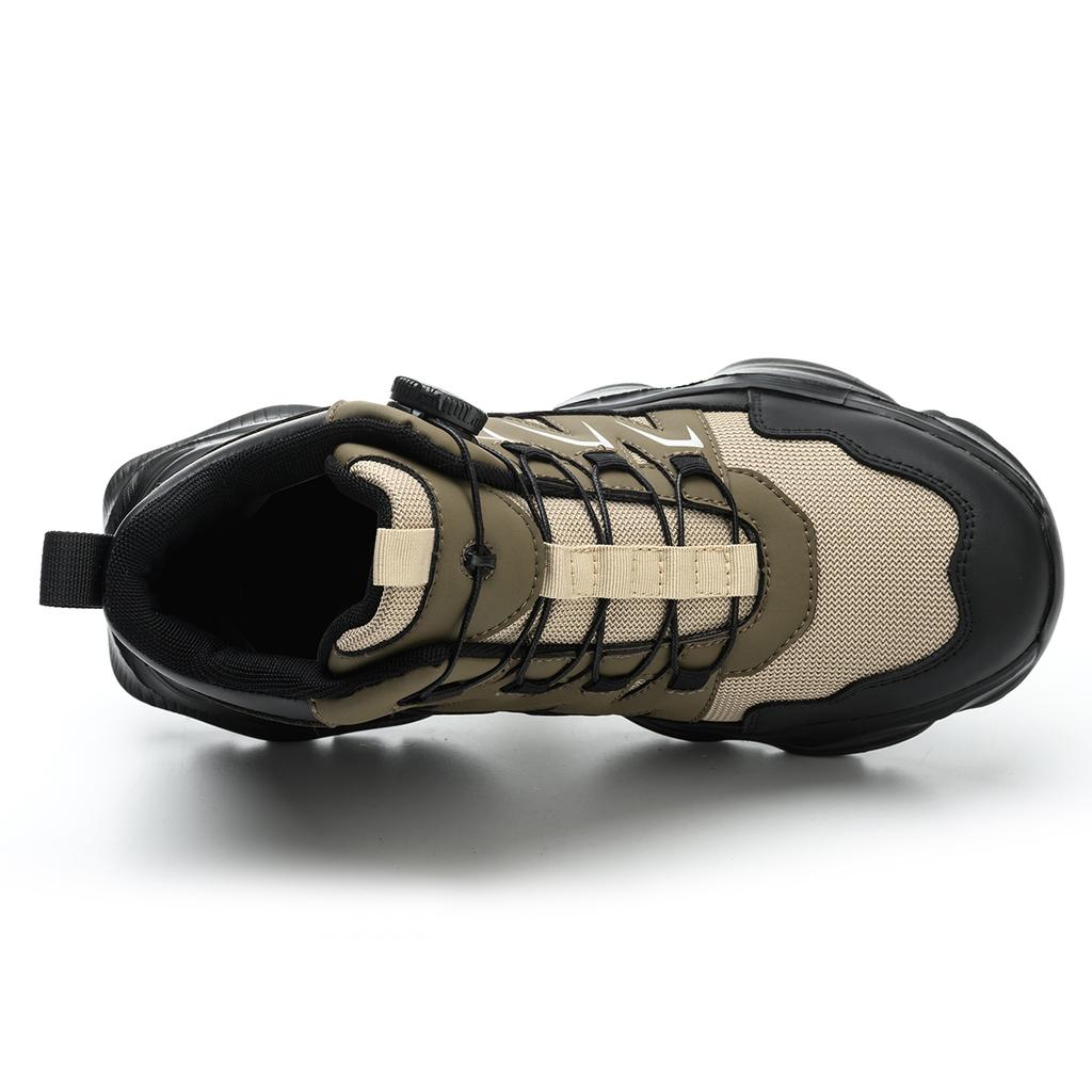 Rotating Button Mens Safety Shoes Steel Toe Shoes Anti-smash Anti-Puncture Work Shoes Breathable Lightweight Work Sneakers