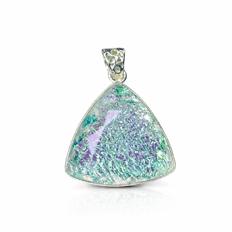 

Lab Created 63 Ct Trillion Multicolor Opal 925 Sterling Silver Pendant For Gift 40.4 mm approx різнокольоровий