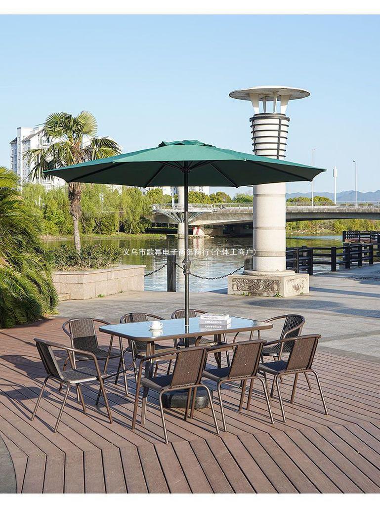 Large Outdoor Folding Patio Sunshade Umbrella for Beach, Stall, or Security Booth