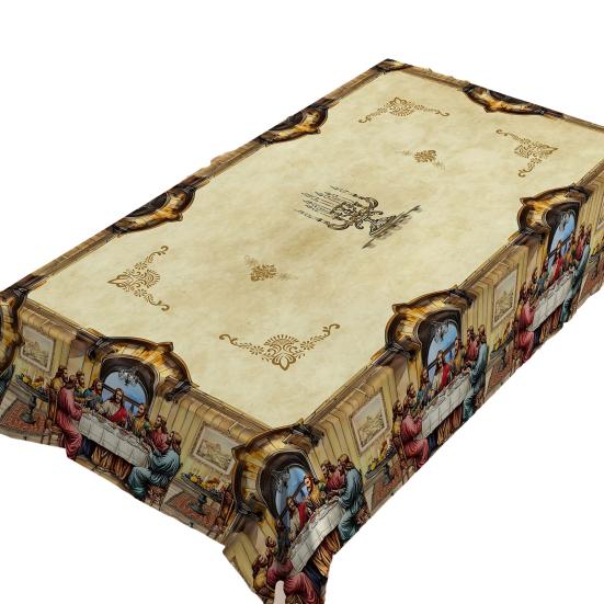 Christmas Tablecloth Winter Snowman Xmas Tree Wreath Design Rectangle Tablecloths Washable Fabric Table Cover